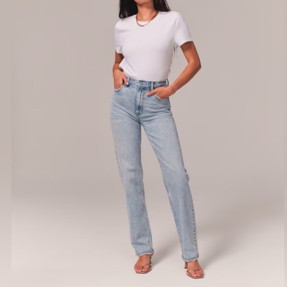 Abercrombie & Fitch Jeans 90s Straight Ultra High Rise 30/10 R Curve Love Light
